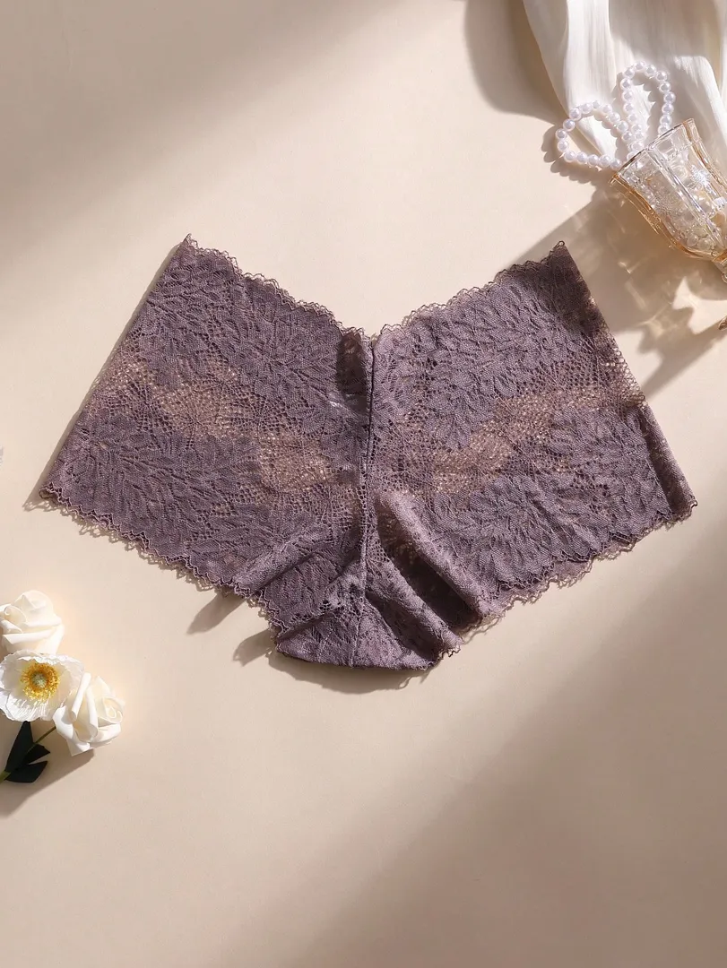 Conjunto com 6 Calcinhas Femininas Estilo Boxer em Renda, Sem Costura, com Efeito Modelador e Levantamento dos Glúteos, Macias e Respiráveis para Yoga, Esportes e Uso Diário — foto 6