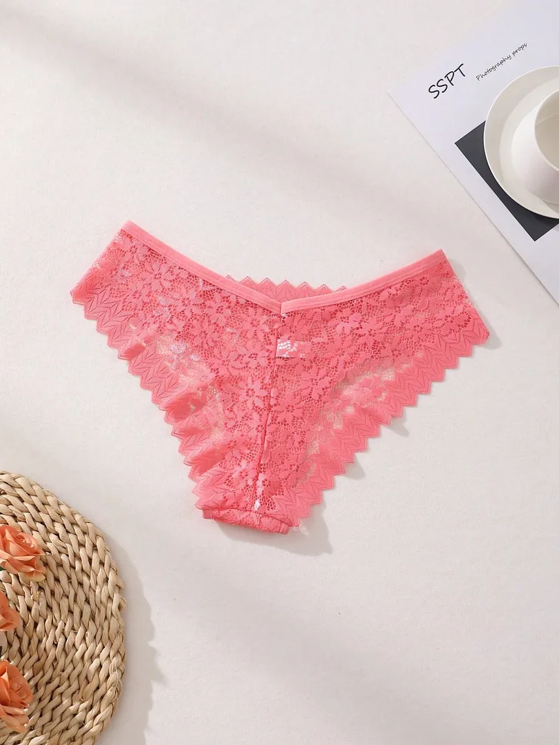 Conjunto com 8 Calcinhas Femininas Estilo Bikini em Renda com Recortes Vazados, Cintura Baixa e Design Sem Costura, Confortável e Respirável — foto 6