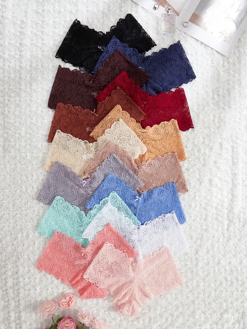 Conjunto com 14 Calcinhas Femininas com Detalhe em Renda, Estilo Sexy e Confortável — foto 7