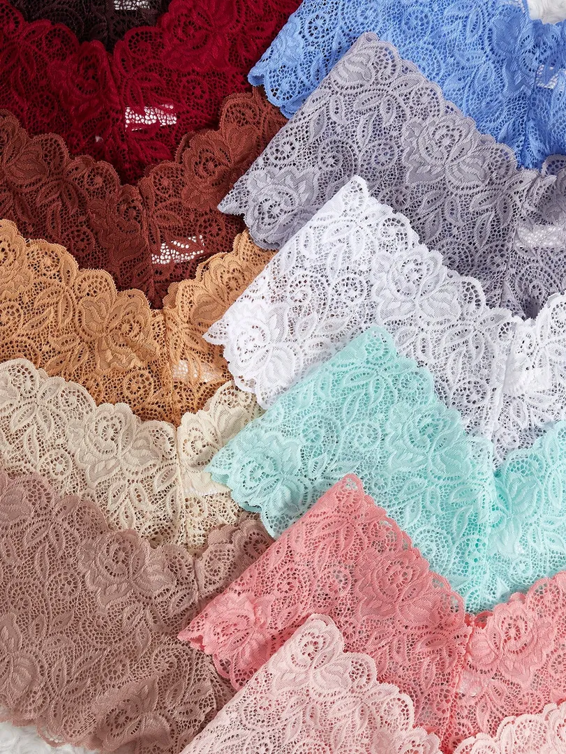 Conjunto com 14 Calcinhas Femininas com Detalhe em Renda, Estilo Sexy e Confortável — foto 3