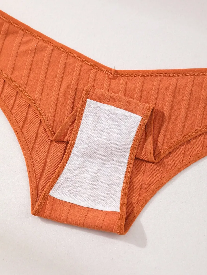 Conjunto com 7 Calcinhas Femininas Estilo Bikini de Cintura Baixa, Sem Costura, em Algodão Canelado Macio, Respiráveis e Confortáveis para o Dia a Dia e Esportes — foto 3