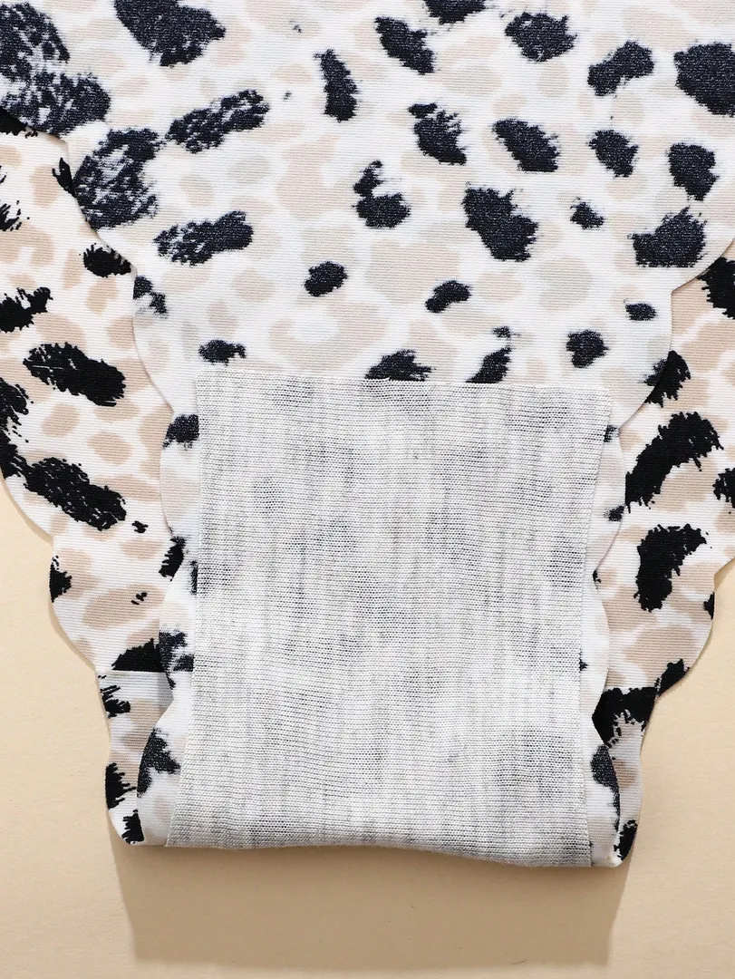 Conjunto com 8 Calcinhas Femininas Sem Costura em Cores Sólidas e Estampa de Leopardo, com Acabamento Ondulado, Leves, Respiráveis e Sexys — foto 7