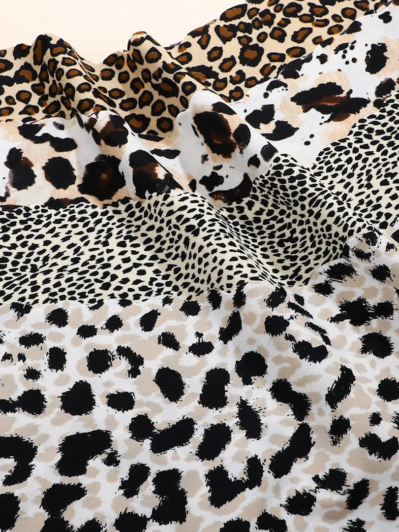 Conjunto com 8 Calcinhas Femininas Sem Costura em Cores Sólidas e Estampa de Leopardo, com Acabamento Ondulado, Leves, Respiráveis e Sexys — foto 8
