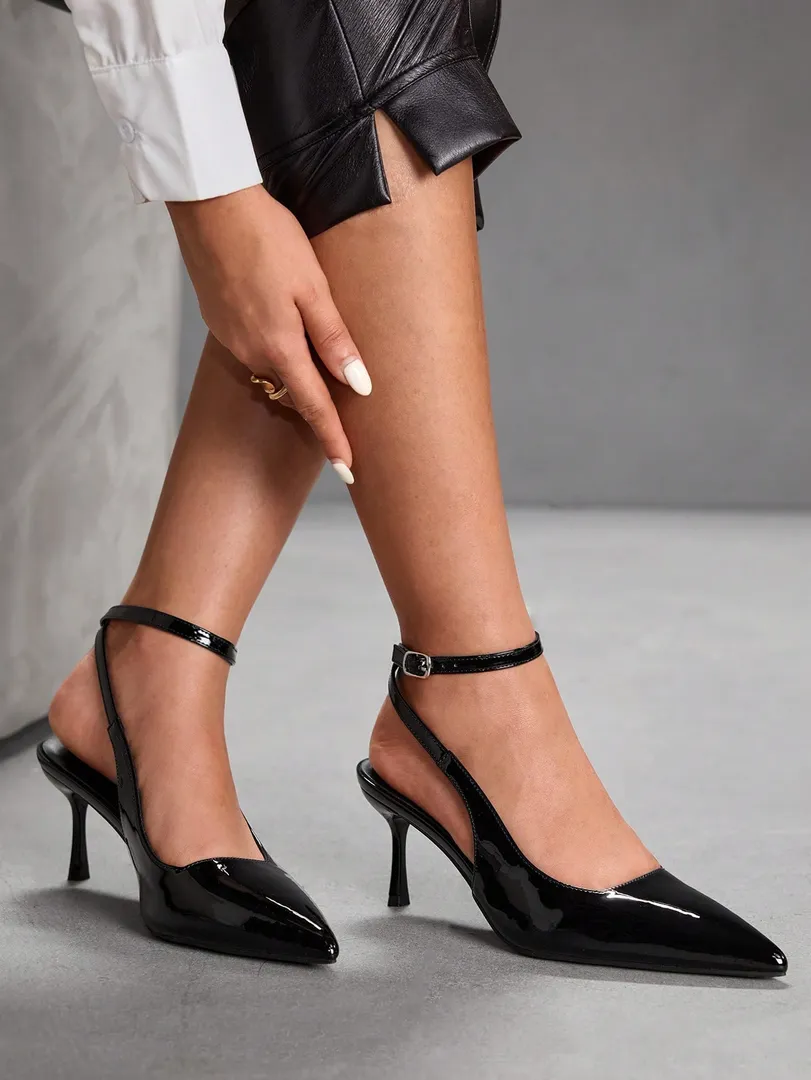 Sapatos Femininos Brancos de Salto Alto com Bico Fino e Tiras Cruzadas, Estilo Elegante para Escritório, Festas, Casamentos e Férias de Primavera — foto 3