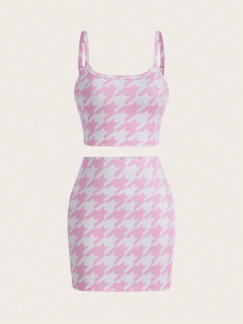 Conjunto Feminino com Top Cami Estampado e Mini Saia, Estilo Moderno e Sexy para o Verão - foto 3