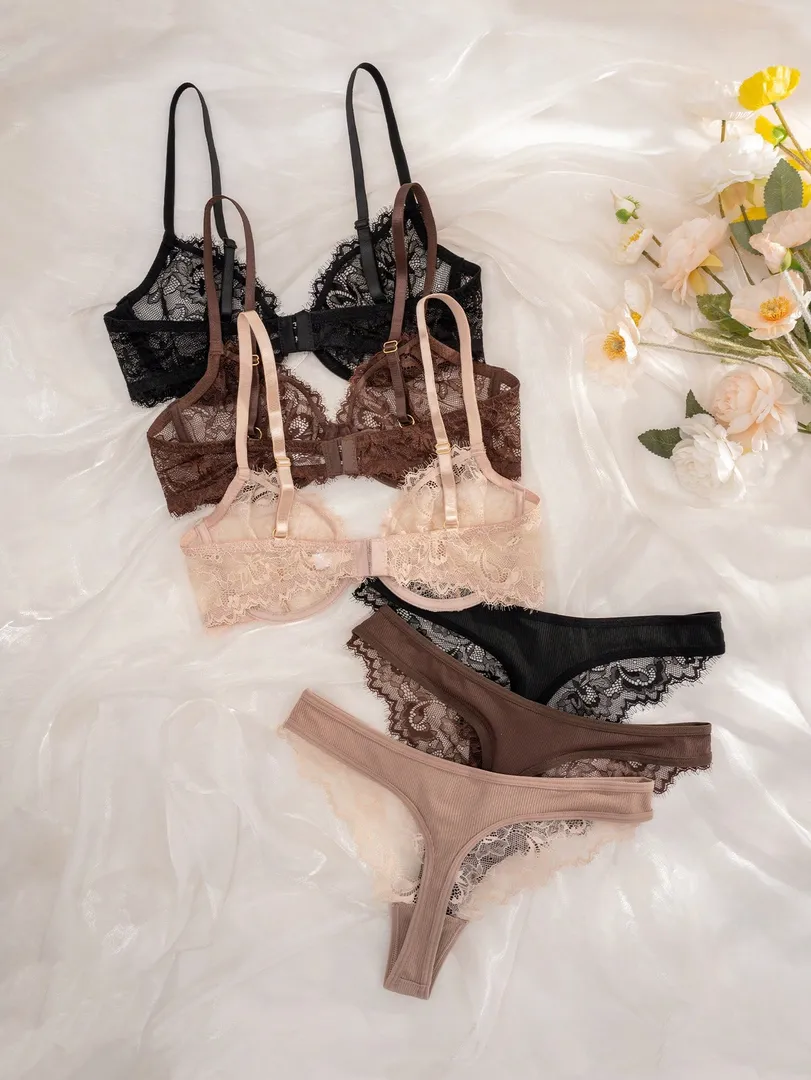 Conjunto com 6 Sutiãs Femininos em Renda com Aro e Bojo Macio, Confortáveis e Elegantes - photo 5