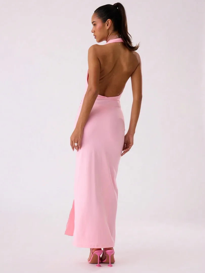 Vestido Longo com Decote Profundo e Drapeado - foto 3