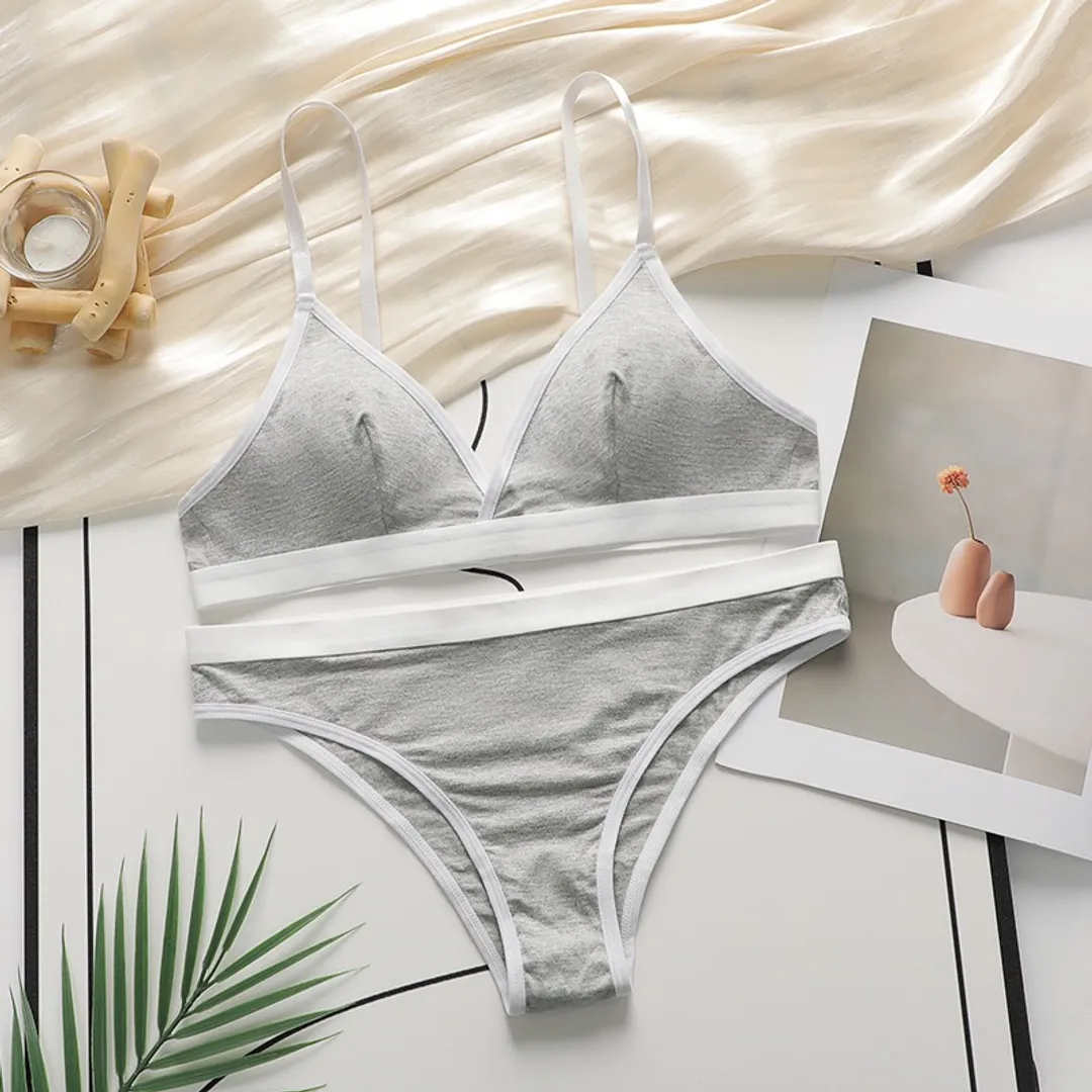 Conjunto de Lingerie Francês com Sutiã Triângulo sem Aro - foto 4